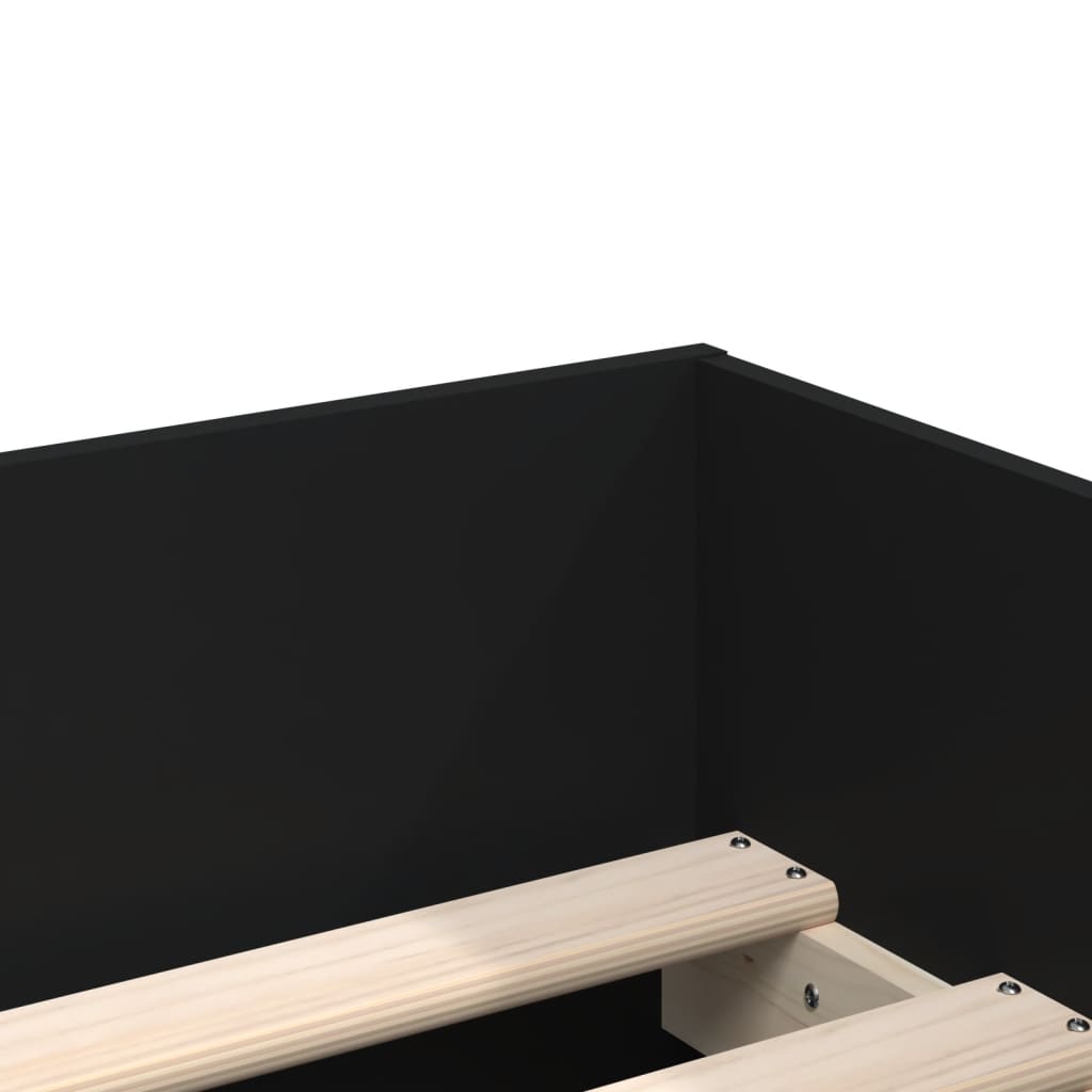Okvir za krevet s ladicama crni 75 x 190 cm mali za jednu osobu