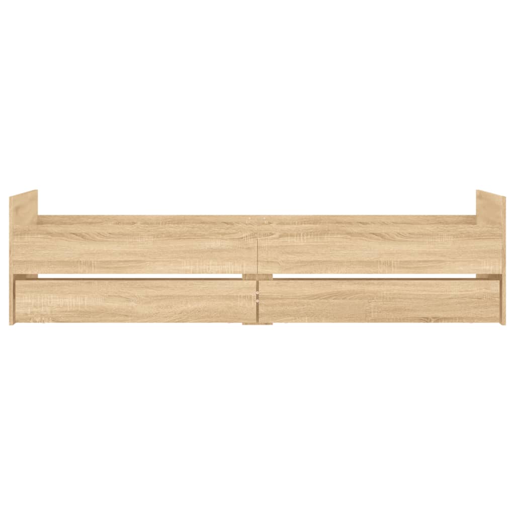 Okvir kreveta s ladicama boja hrasta 100 x 200 cm