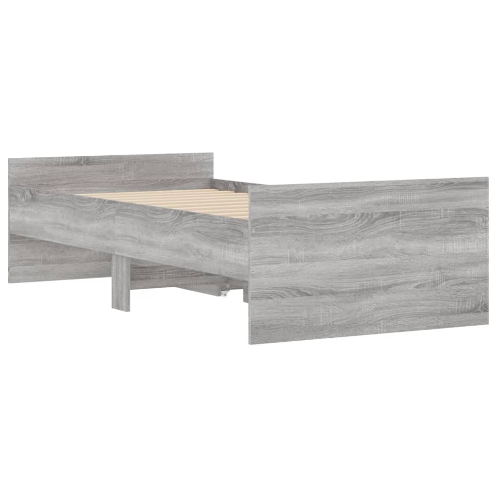 Okvir kreveta s ladicama siva boja hrasta 90x200 cm