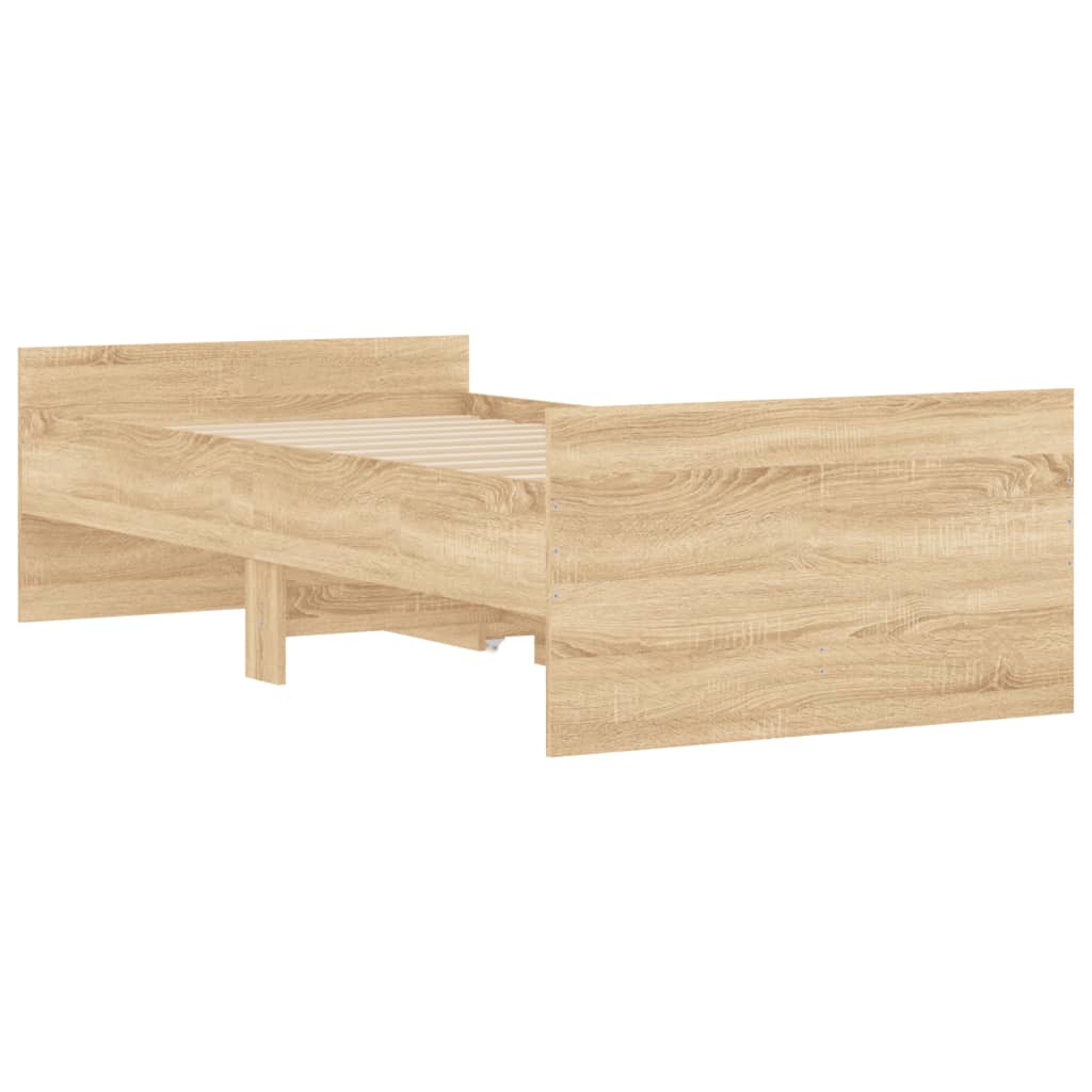 Okvir kreveta s ladicama boja hrasta 90x190 cm