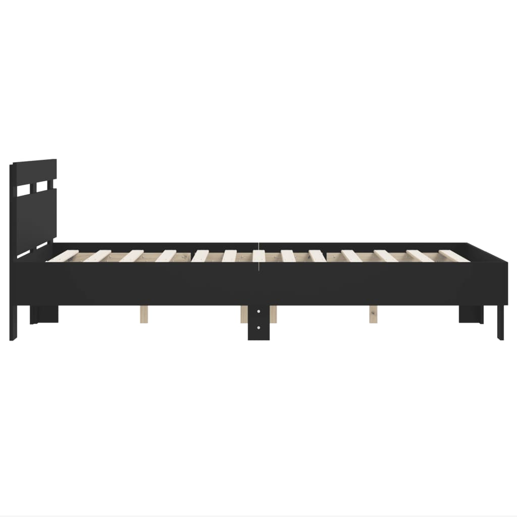 Okvir za krevet s uzglavljem crna 120x200 cm konstruiranog drva