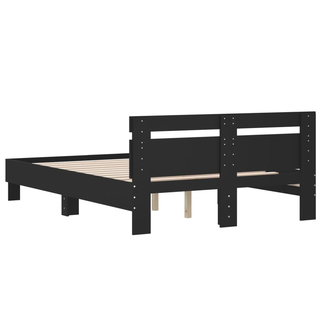Okvir za krevet s uzglavljem crna 120x200 cm konstruiranog drva