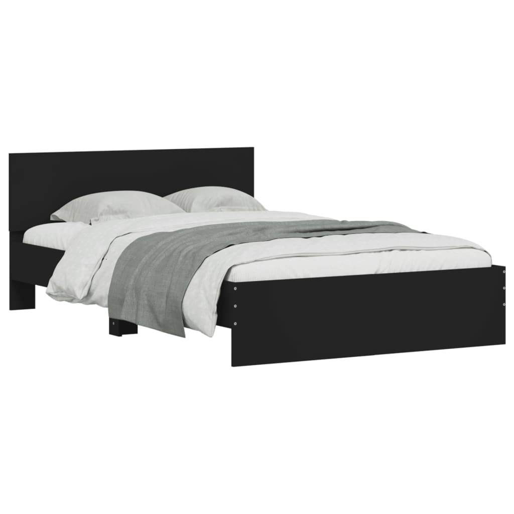 Okvir za krevet s uzglavljem crni 120x190 cm