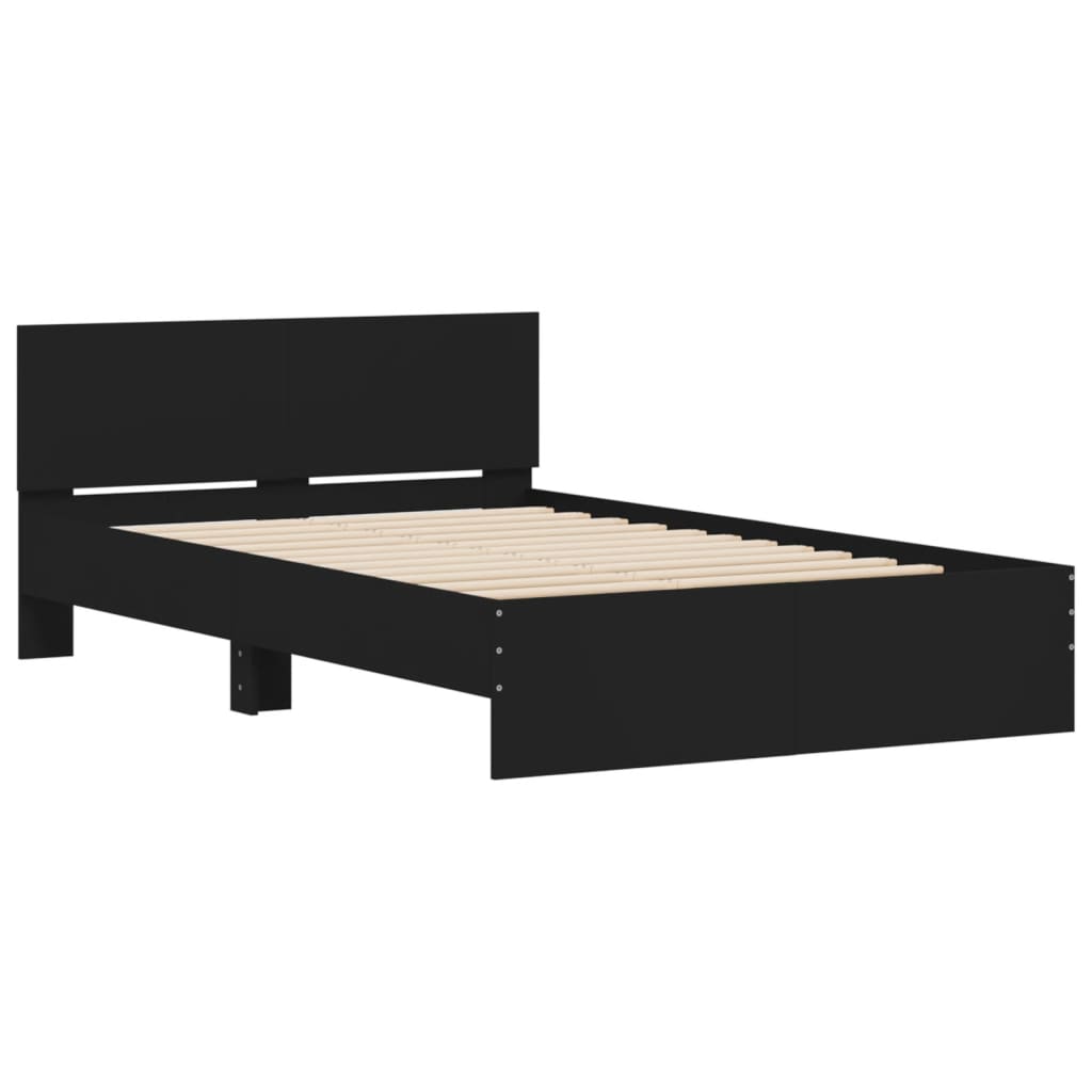 Okvir za krevet s uzglavljem crni 120x190 cm