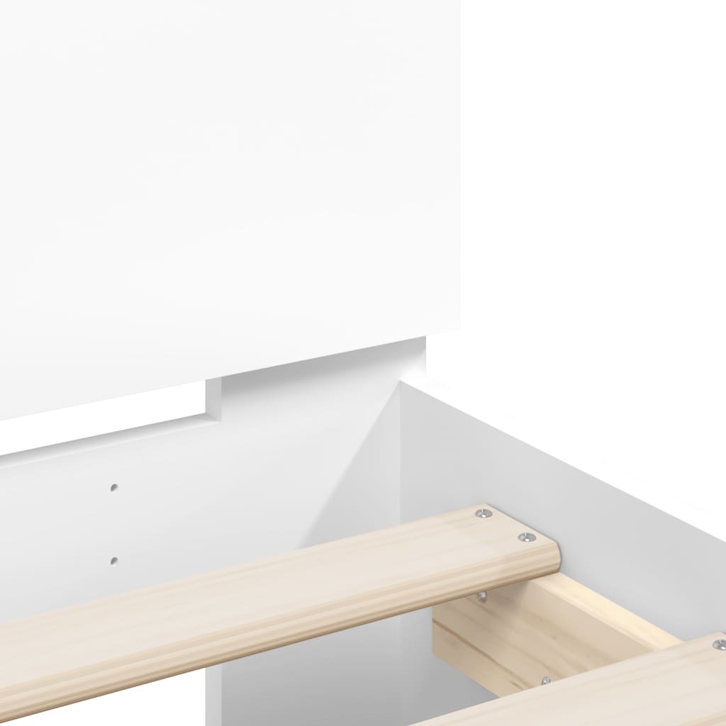 Okvir za krevet s uzglavljem i LED bijeli 150x200 cm