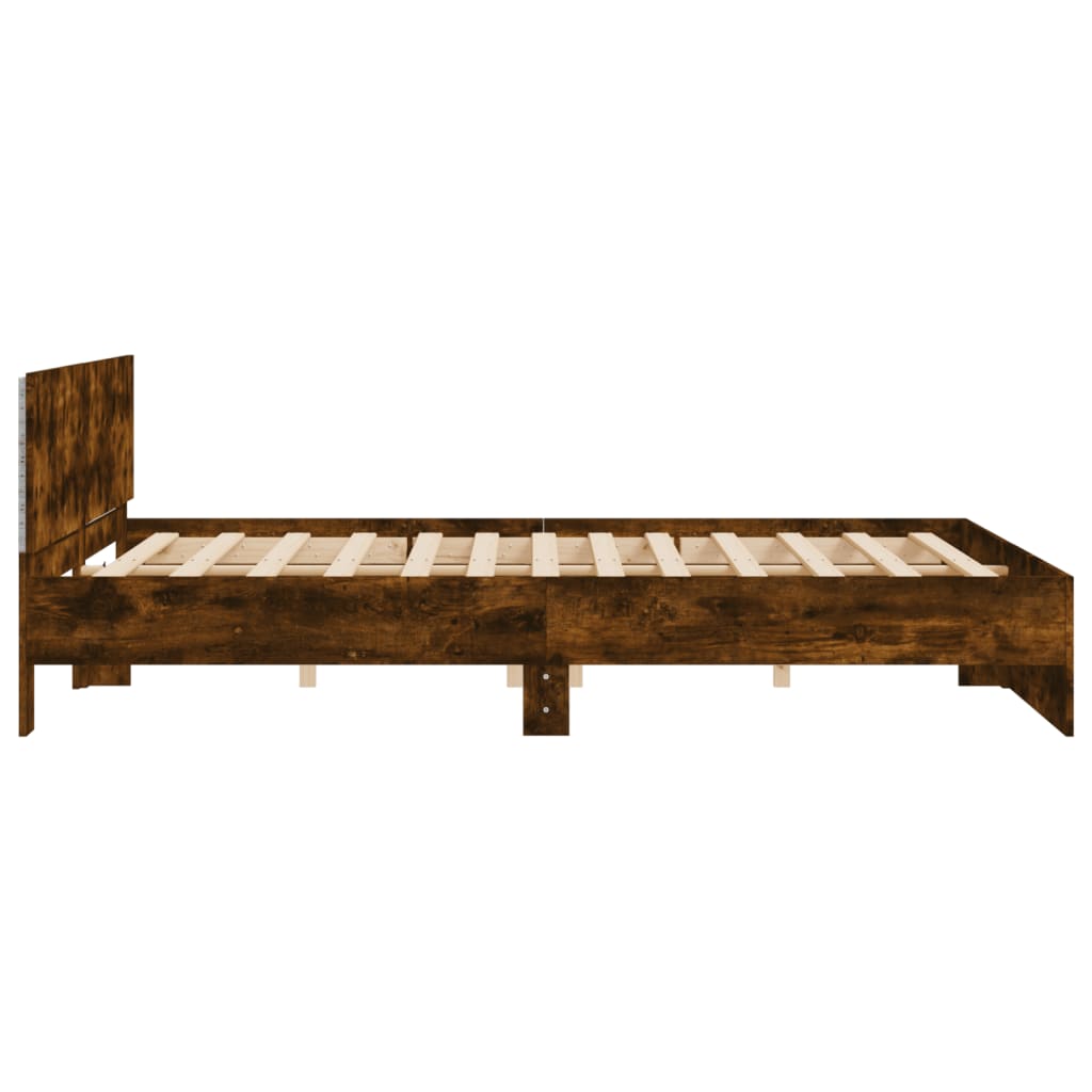 Okvir za krevet s uzglavljem i LED boja hrasta 200x200 cm