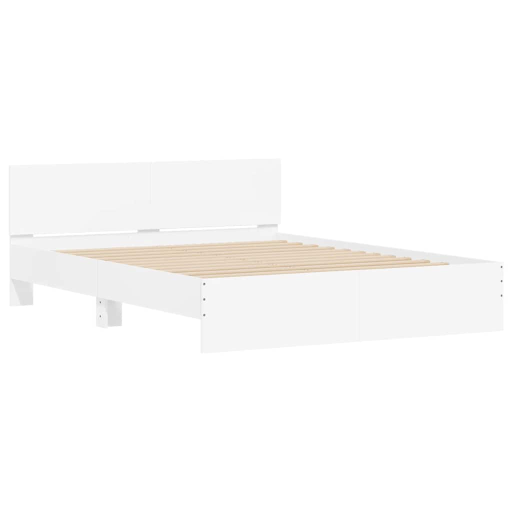 Okvir za krevet s uzglavljem i LED bijeli 150x200 cm