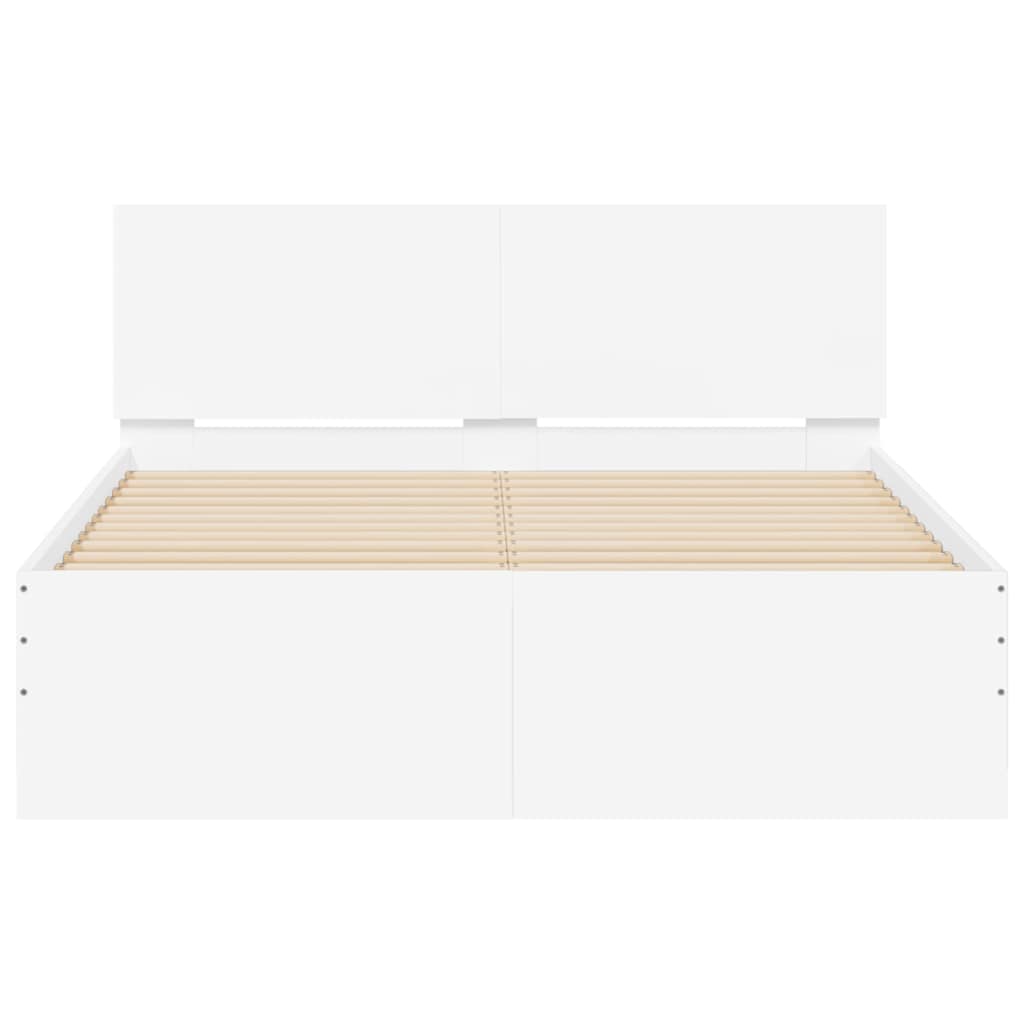 Okvir kreveta s uzglavljem i LED bijeli 120 x 200 cm