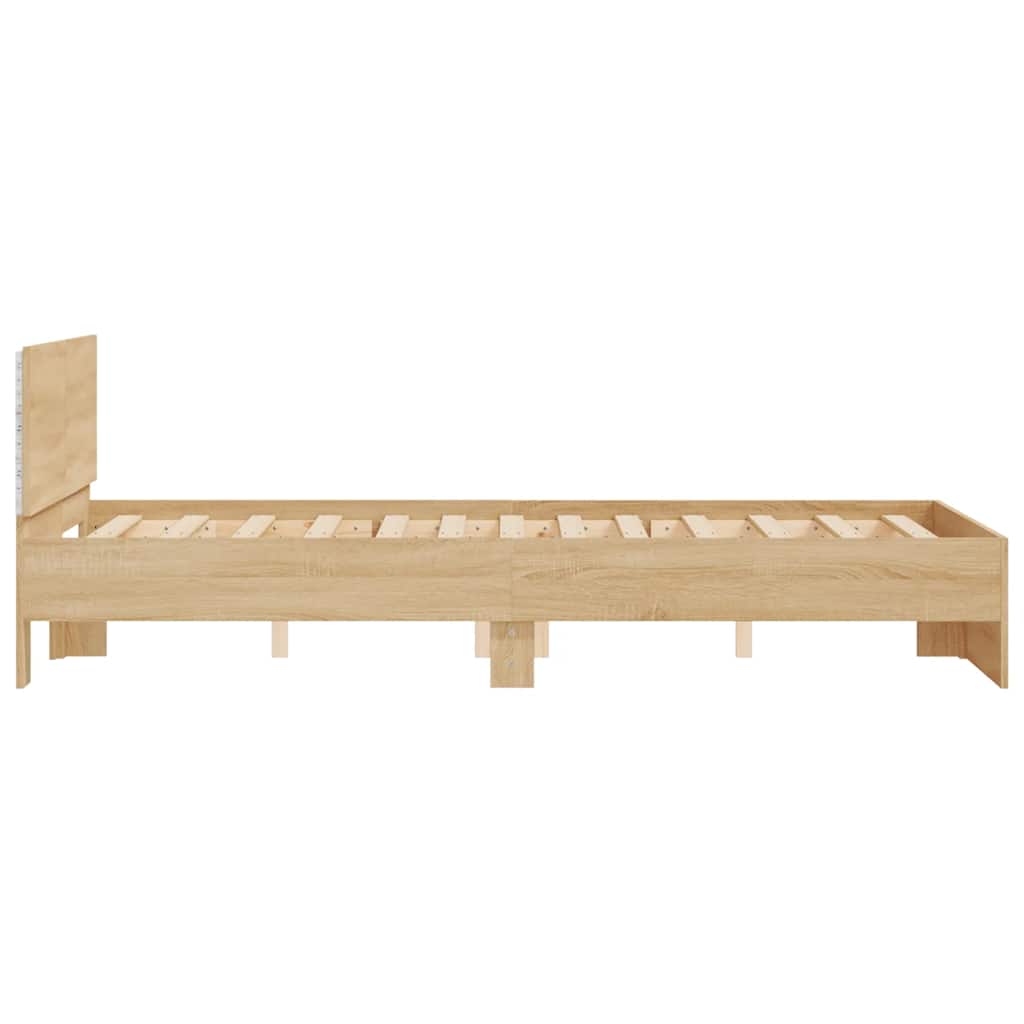Okvir za krevet s uzglavljem i LED boja hrasta 140x190 cm