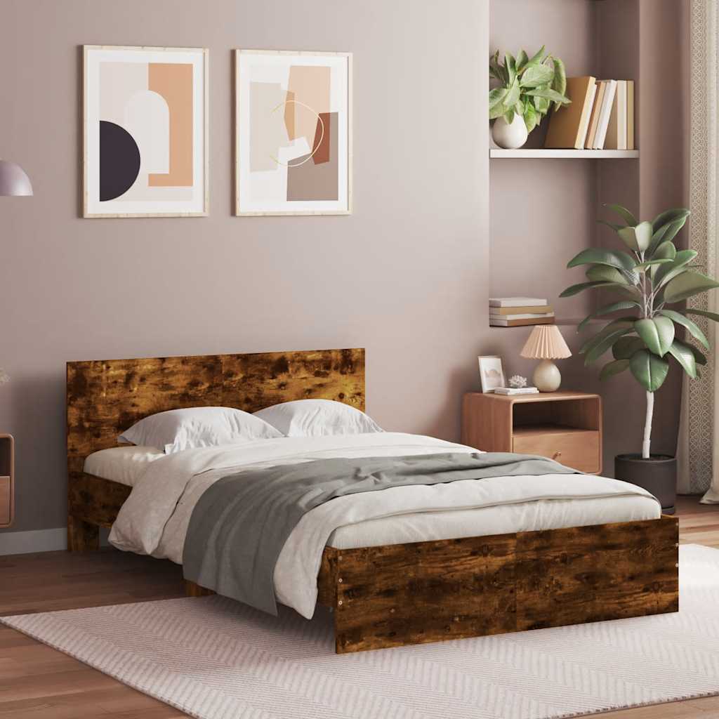 Okvir za krevet s uzglavljem i LED boja hrasta 120x190 cm