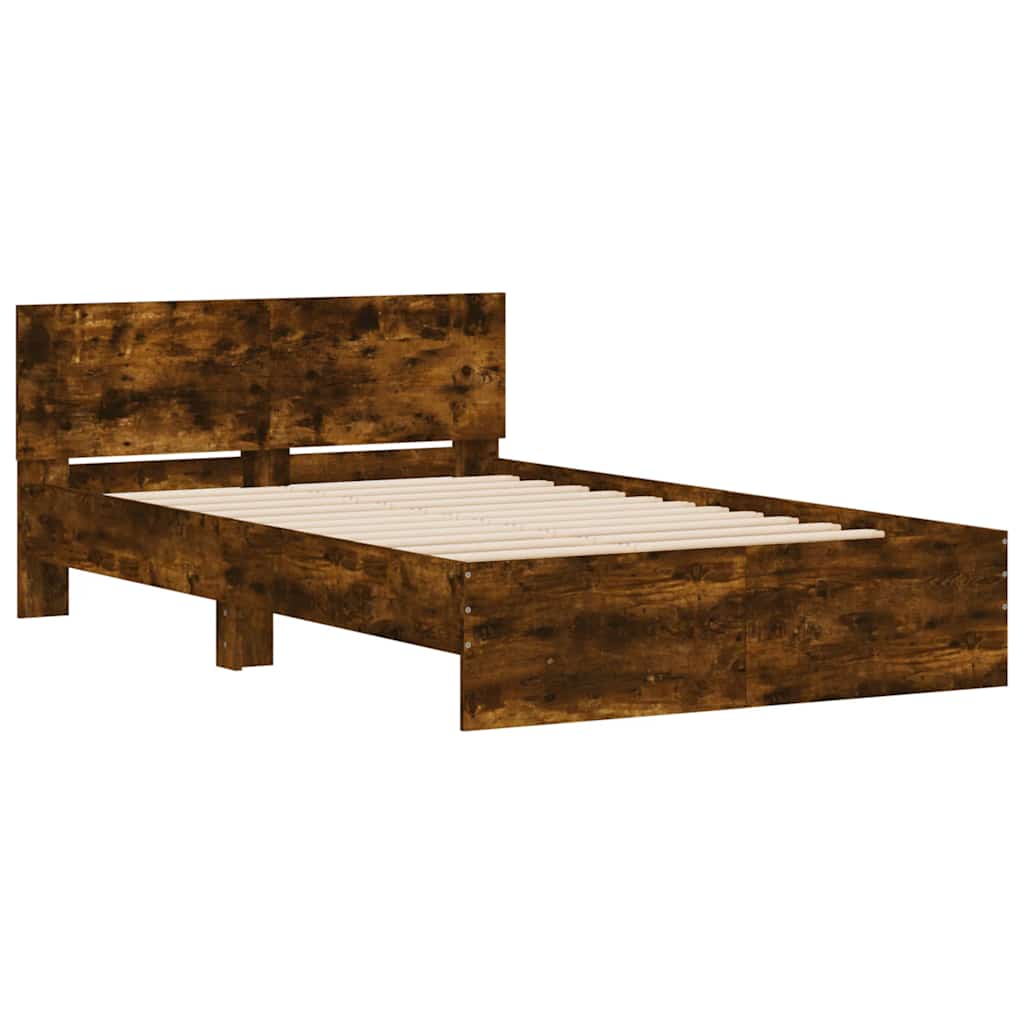 Okvir za krevet s uzglavljem i LED boja hrasta 120x190 cm