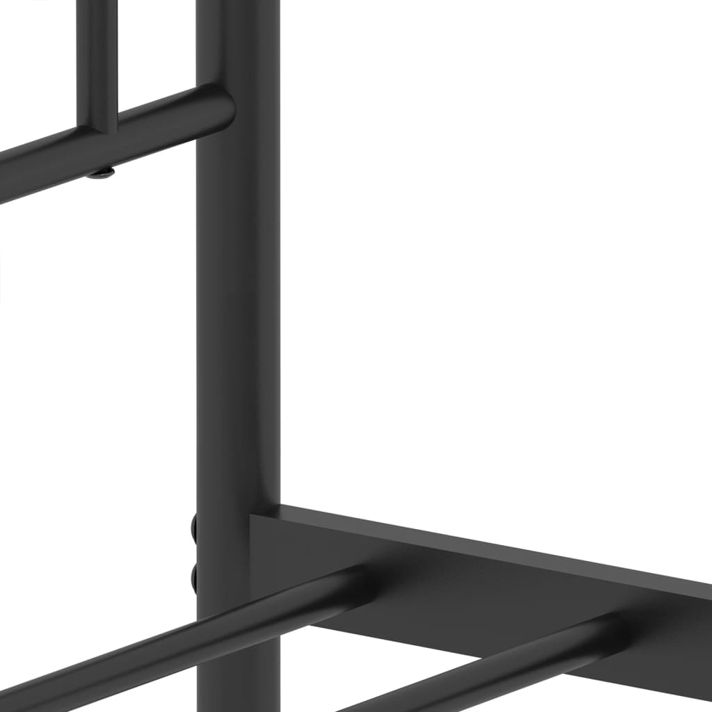 Metalni okvir za krevet s uzglavljem crni 90x190 cm