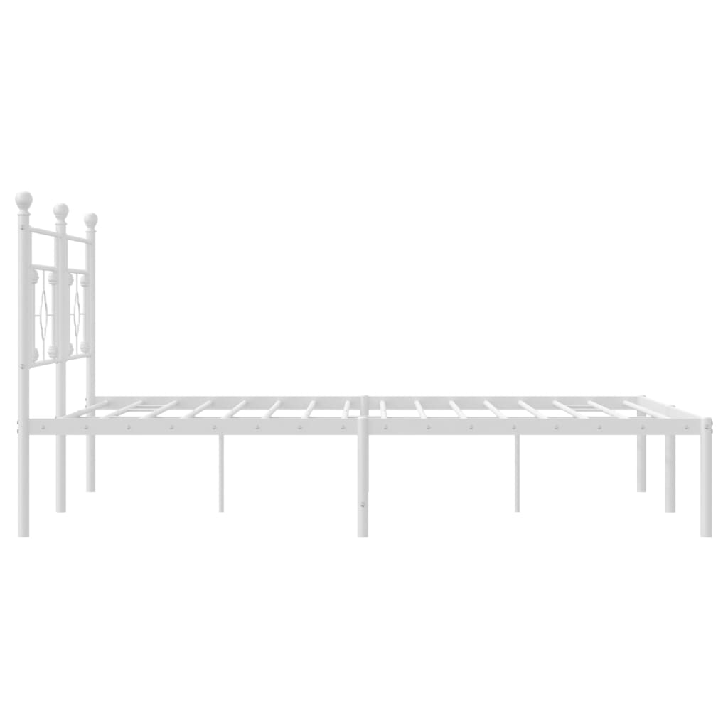Metalni okvir za krevet s uzglavljem bijeli 183x213 cm