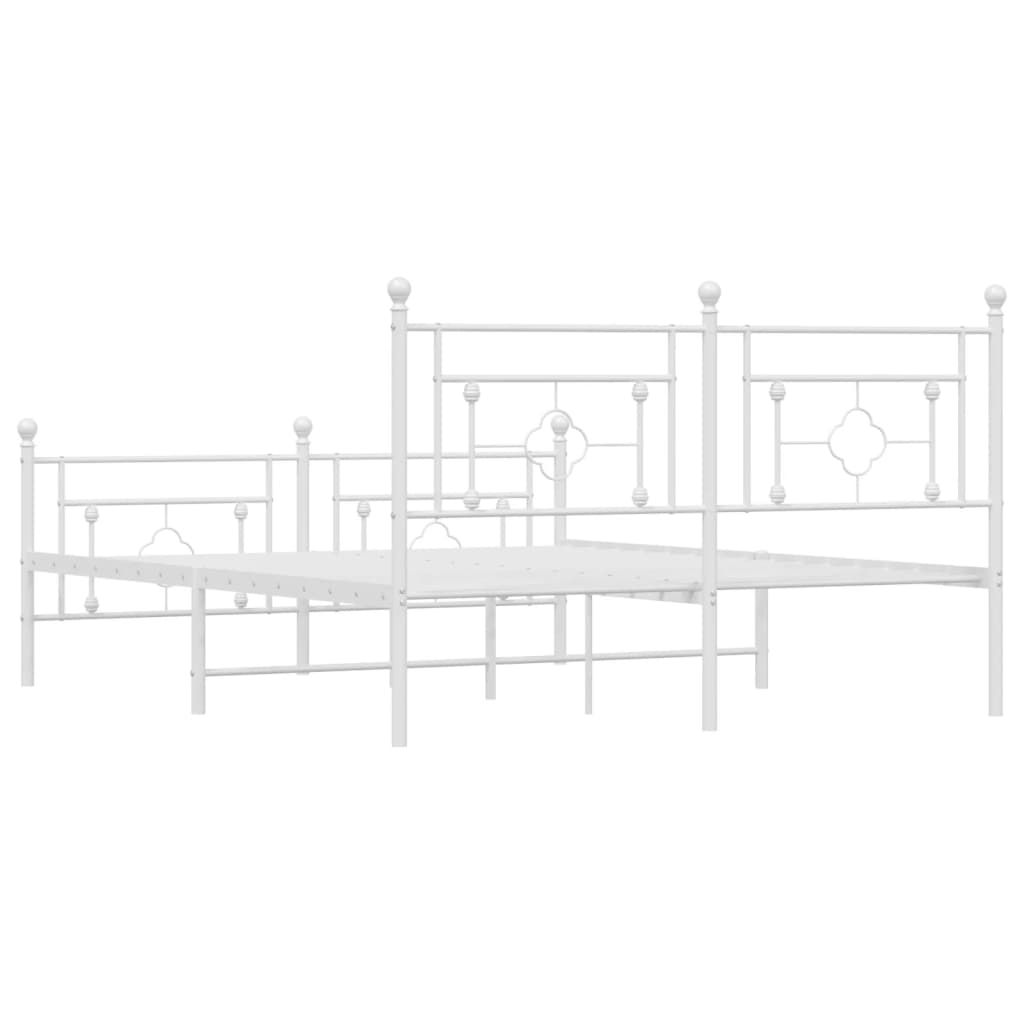 Metalni okvir kreveta uzglavlje i podnožje bijeli 160x200 cm