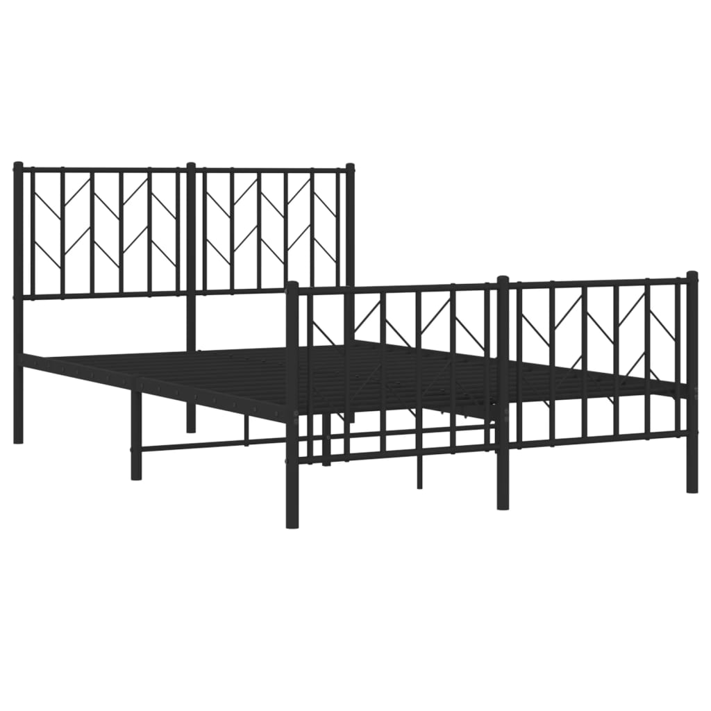 Metalni okvir kreveta uzglavlje i podnožje crni 120x200 cm