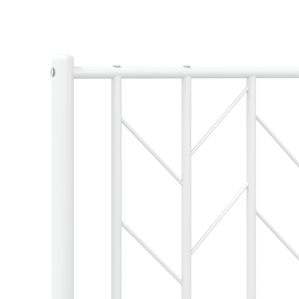 Metalni okvir za krevet s uzglavljem bijeli 120x200 cm