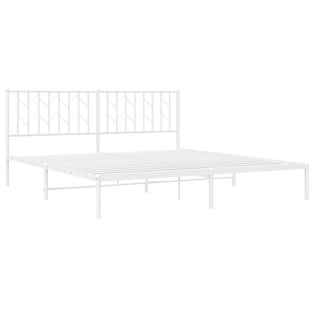 Metalni okvir za krevet s uzglavljem bijeli 183x213 cm