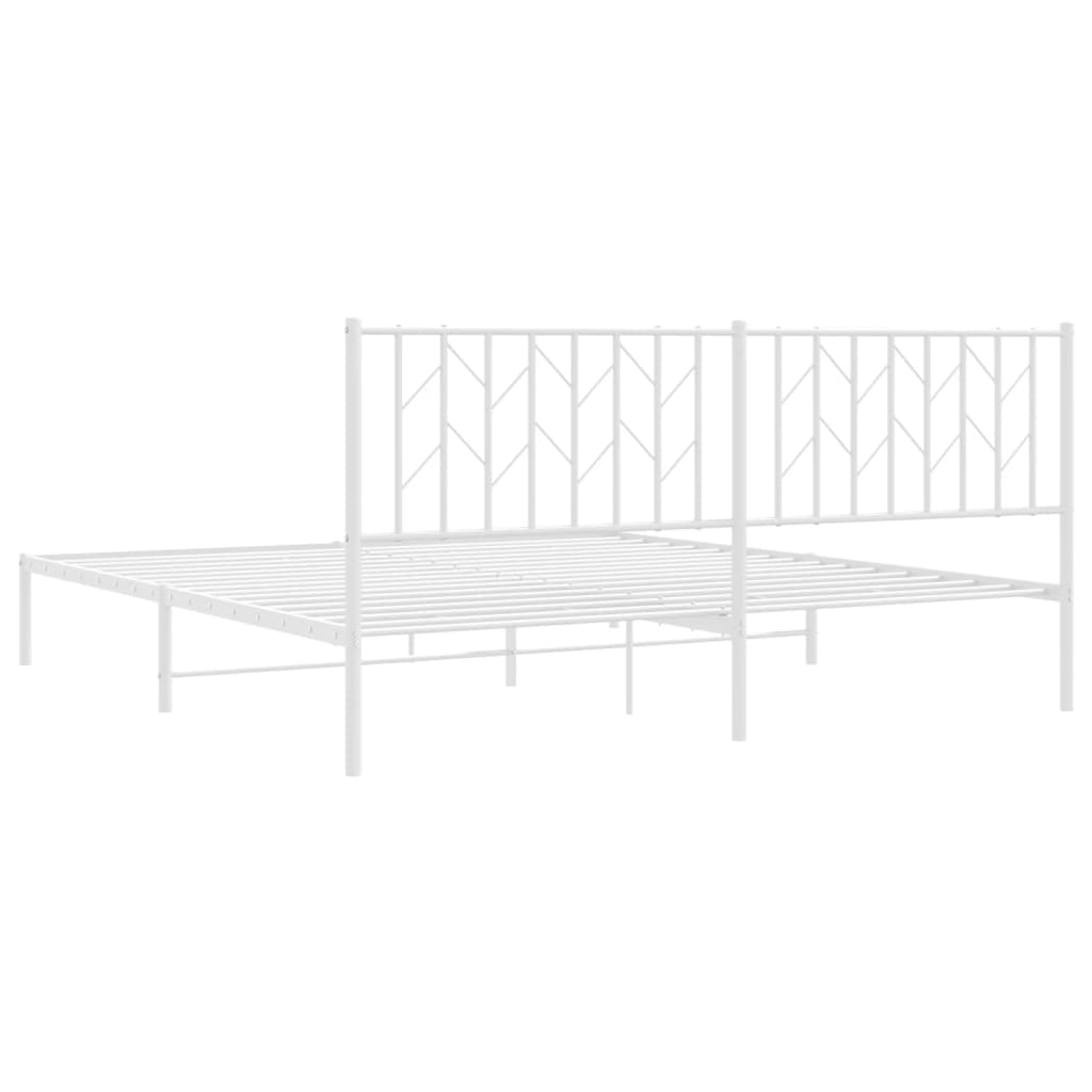 Metalni okvir za krevet s uzglavljem bijeli 183x213 cm