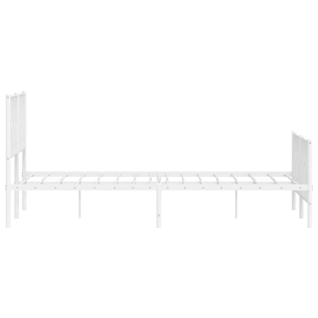 Metalni okvir kreveta uzglavlje i podnožje bijeli 150 x 200 cm