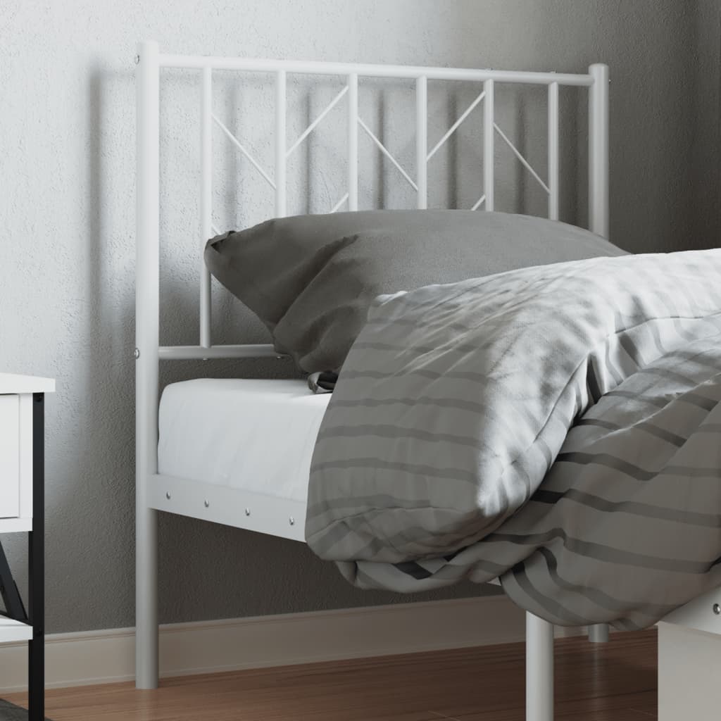 Metalno uzglavlje za krevet, bijelo, 75 cm