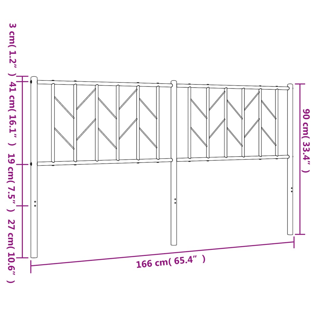 Metalno zamjensko uzglavlje bijelo 160 cm