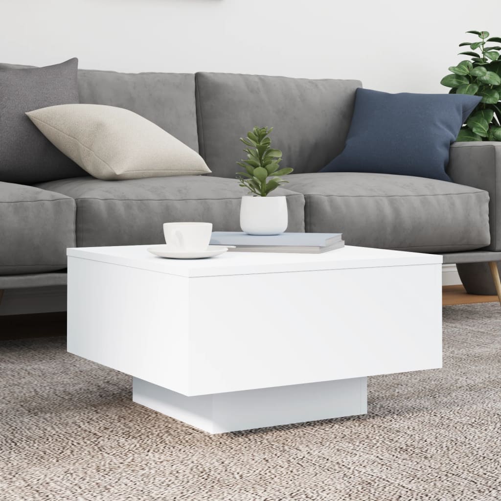 Stolić za kavu bijeli 55 x 55x 31 cm od konstruiranog drva
