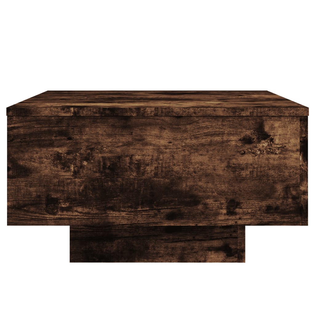 Stolić za kavu s LED svjetlima boja dimljenog hrasta 55x55x31cm