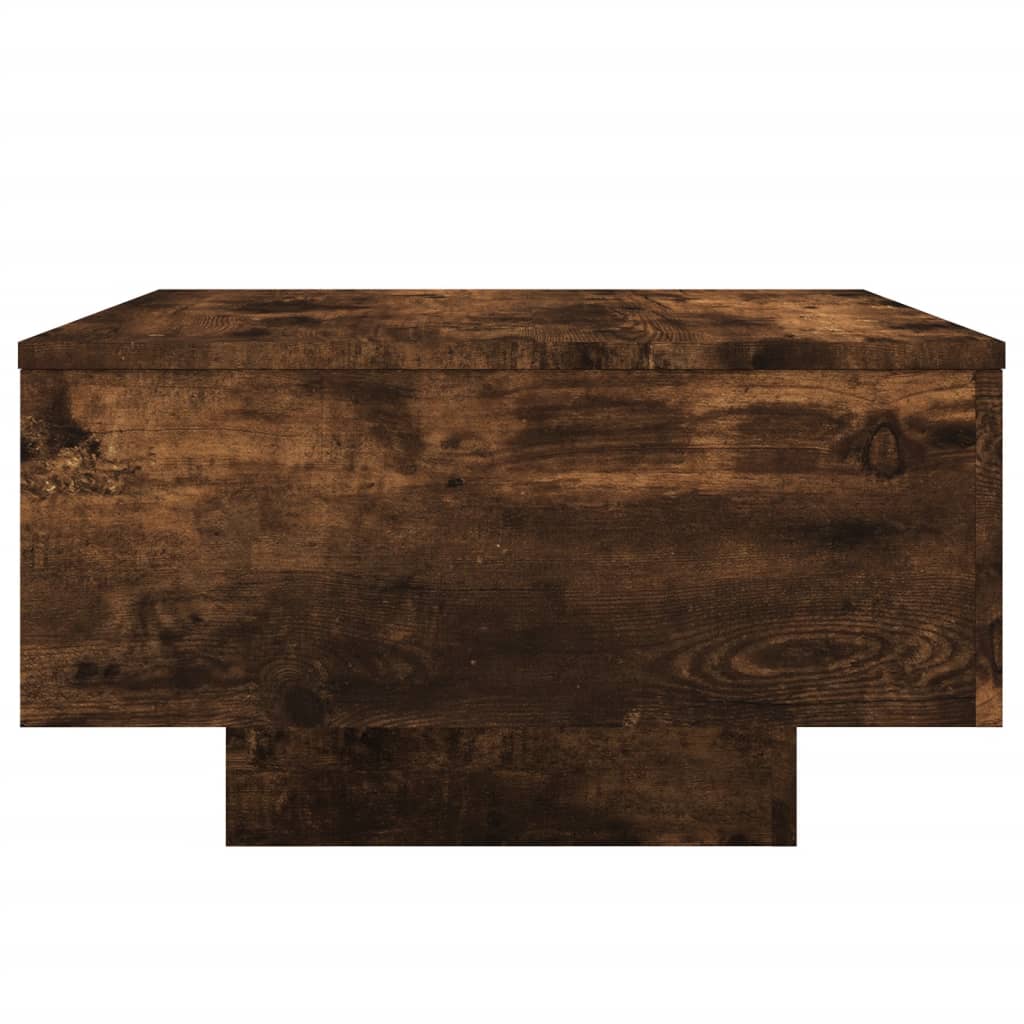 Stolić za kavu s LED svjetlima boja dimljenog hrasta 55x55x31cm