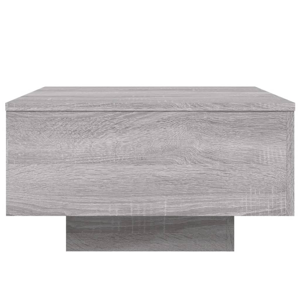 Stolić za kavu s LED svjetlima siva boja hrasta 55x55x31 cm