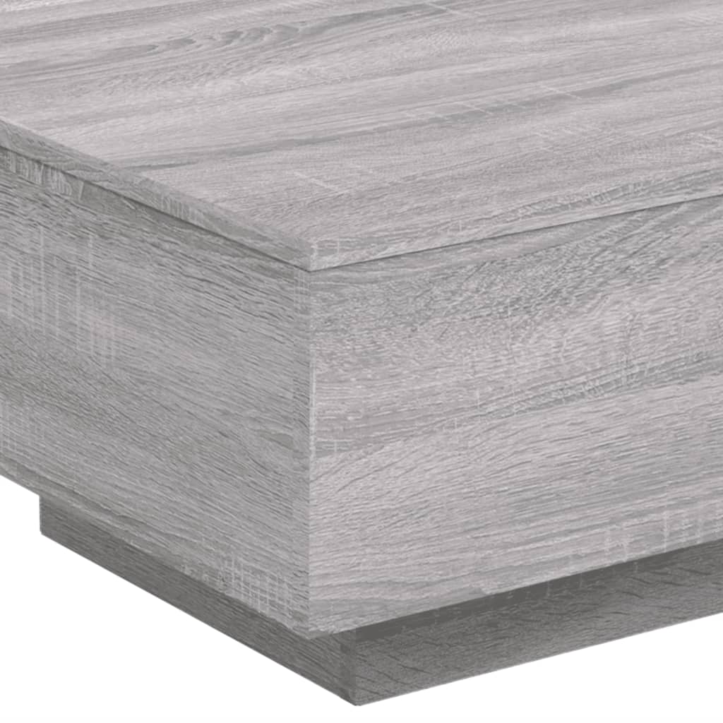 Stolić za kavu s LED svjetlima siva boja hrasta 55x55x31 cm