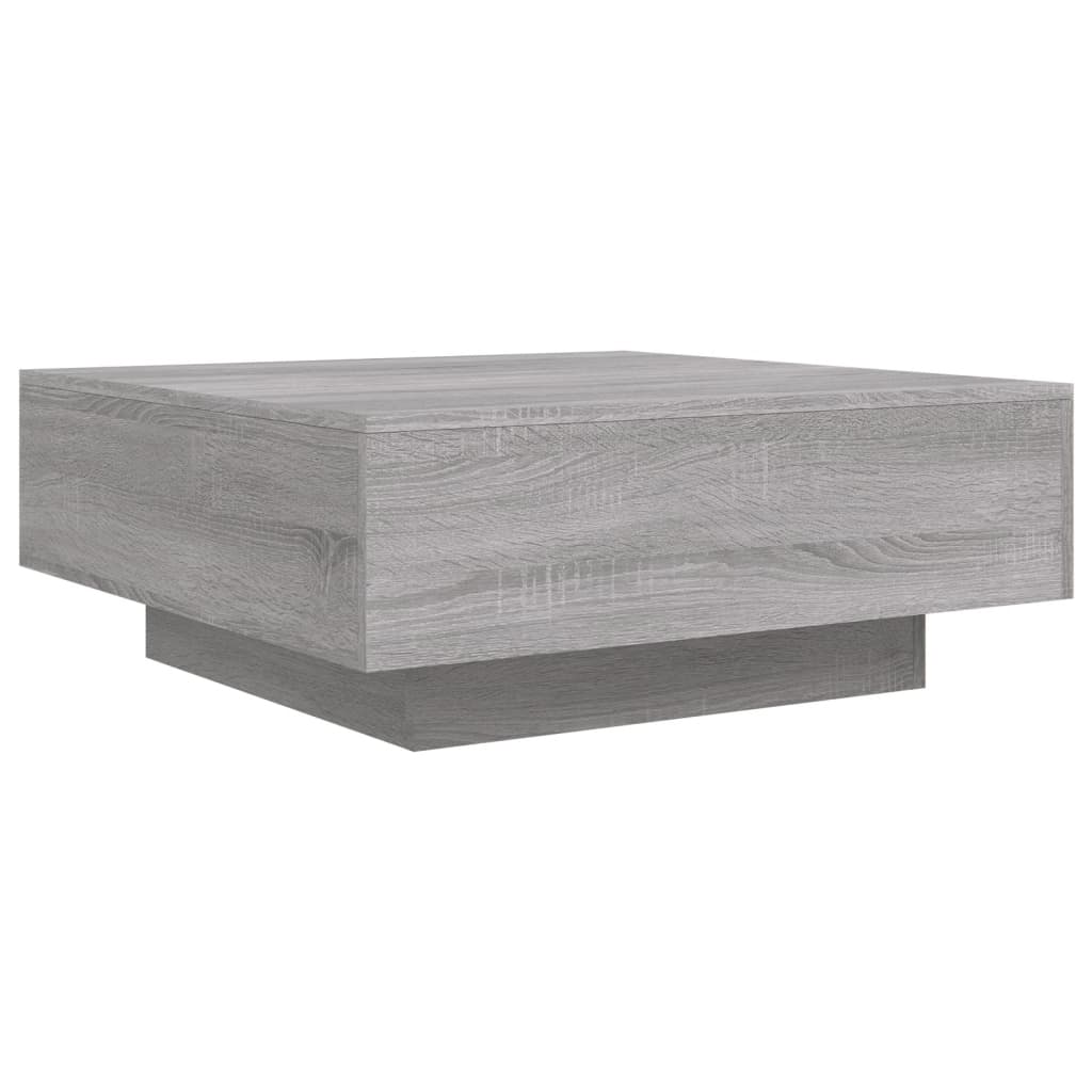 Stolić za kavu s LED svjetlima siva boja hrasta 80x80x31 cm