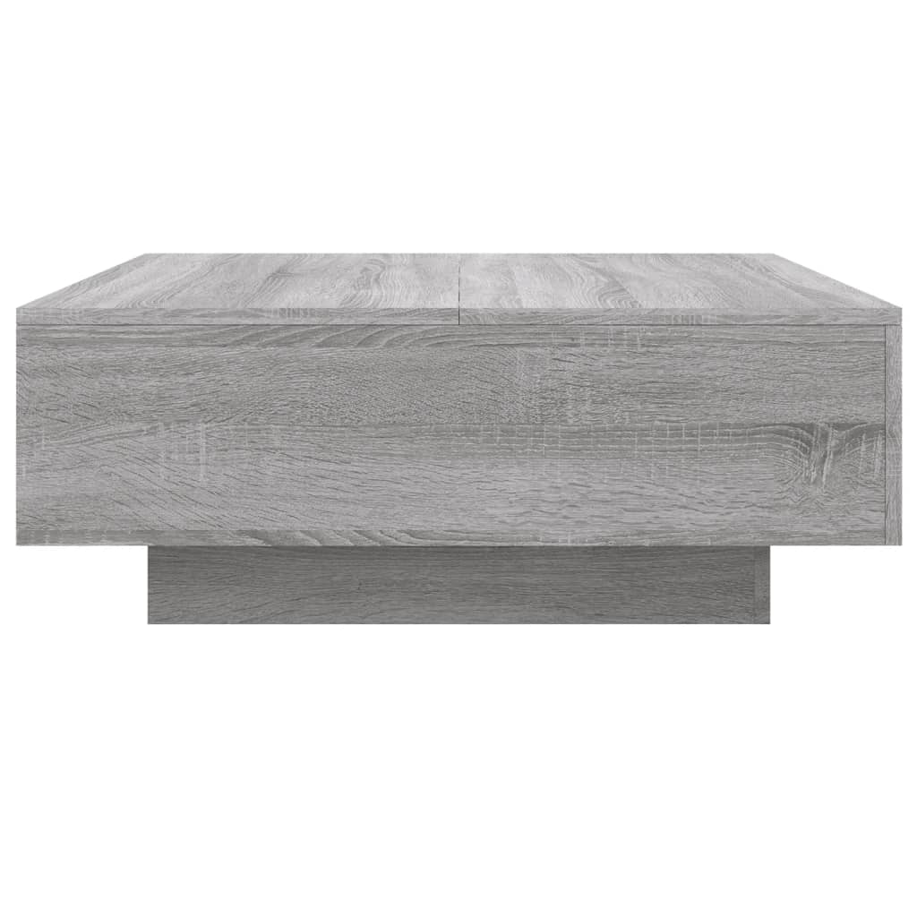 Stolić za kavu s LED svjetlima siva boja hrasta 80x80x31 cm
