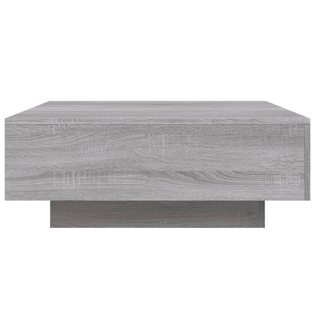 Stolić za kavu s LED svjetlima siva boja hrasta 80x80x31 cm