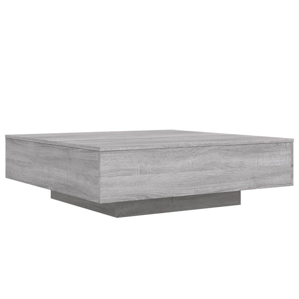 Stolić za kavu s LED svjetlima siva boja hrasta 100x100x31 cm