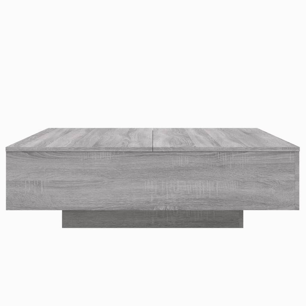 Stolić za kavu s LED svjetlima siva boja hrasta 100x100x31 cm
