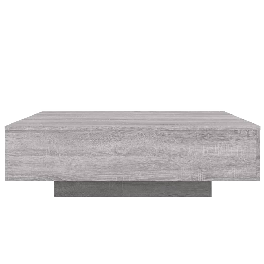 Stolić za kavu s LED svjetlima siva boja hrasta 100x100x31 cm