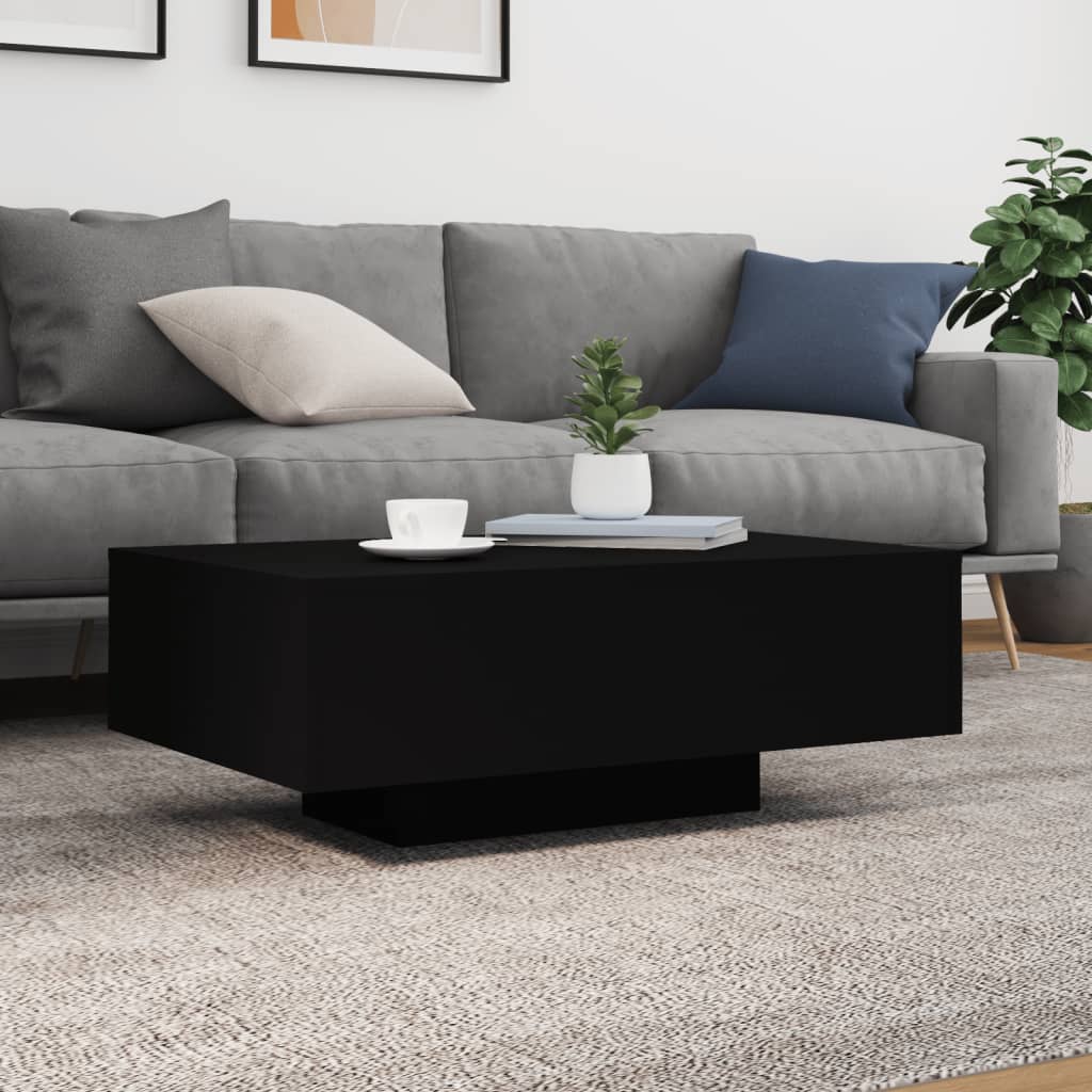 Stolić za kavu s LED svjetlima crni 85x55x31 cm