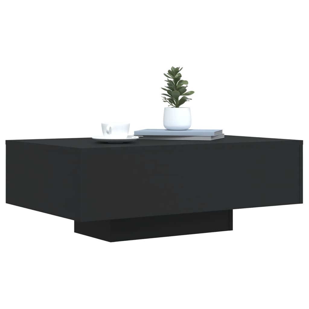 Stolić za kavu s LED svjetlima crni 85x55x31 cm