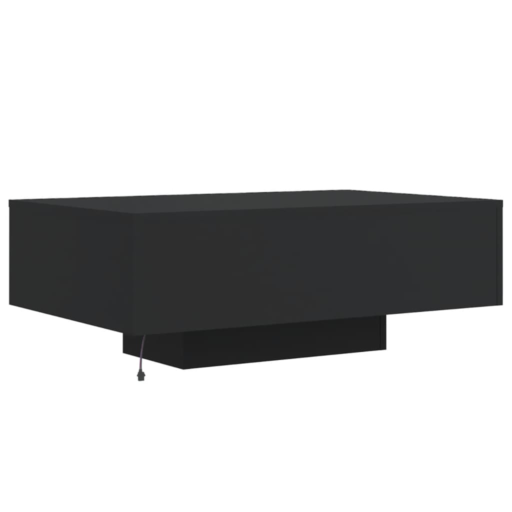 Stolić za kavu s LED svjetlima crni 85x55x31 cm