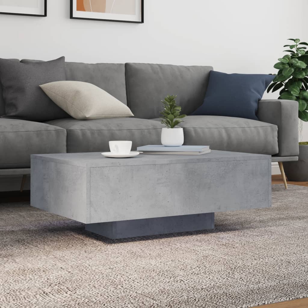Stolić za kavu s LED svjetlima sivi boja betona 85x55x31 cm