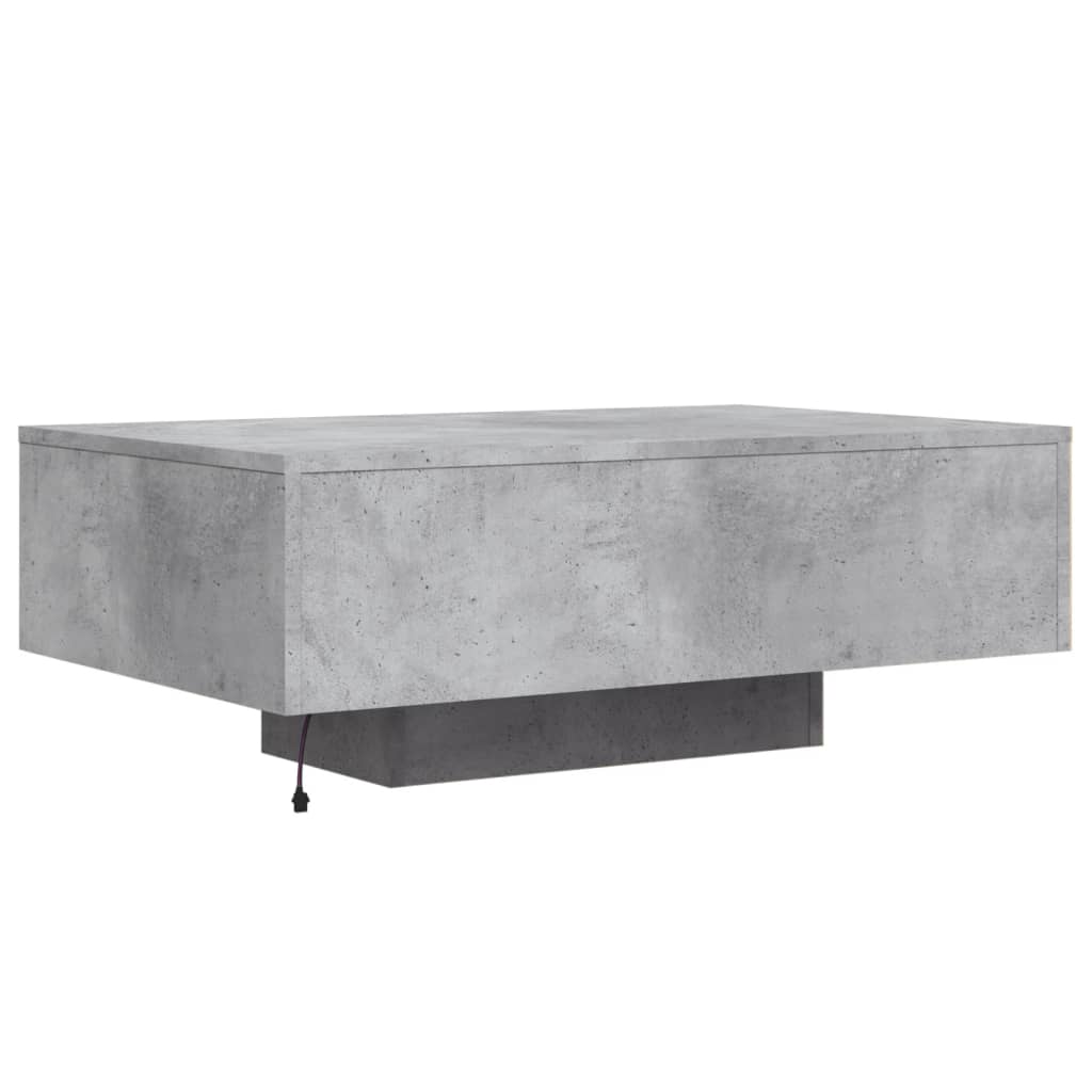 Stolić za kavu s LED svjetlima sivi boja betona 85x55x31 cm