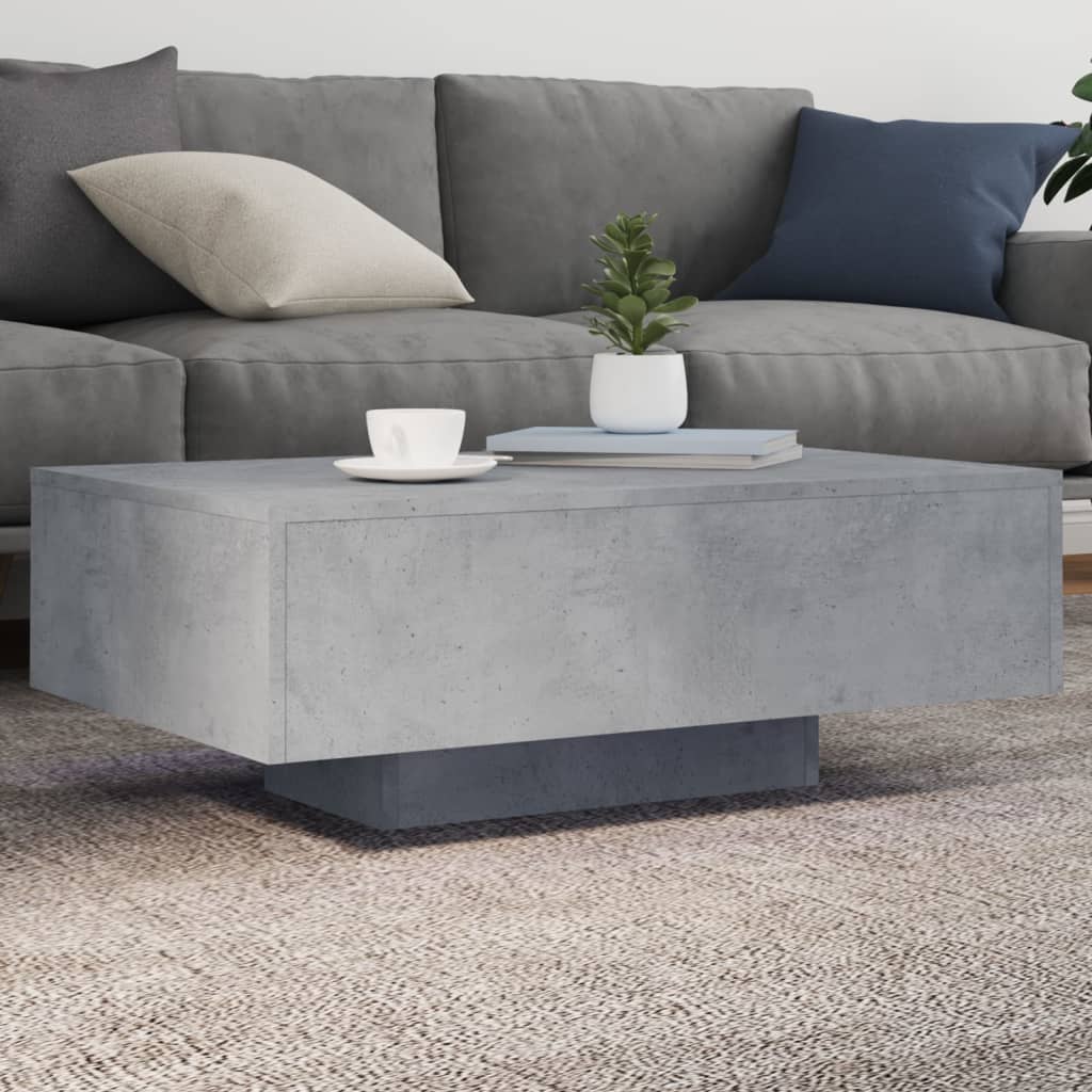 Stolić za kavu s LED svjetlima sivi boja betona 85x55x31 cm