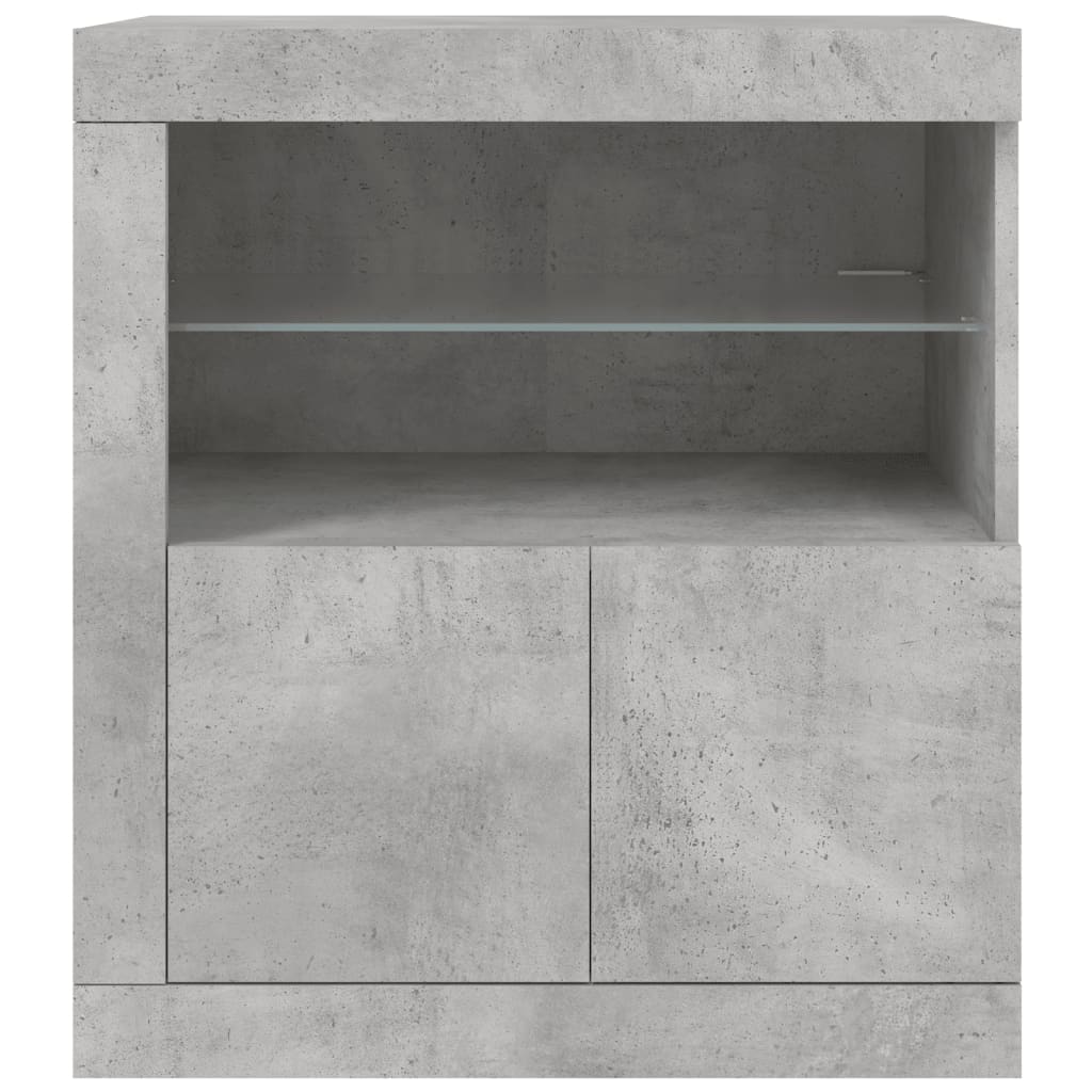 Komoda s LED svjetlima siva boja betona 60,5x37x67 cm