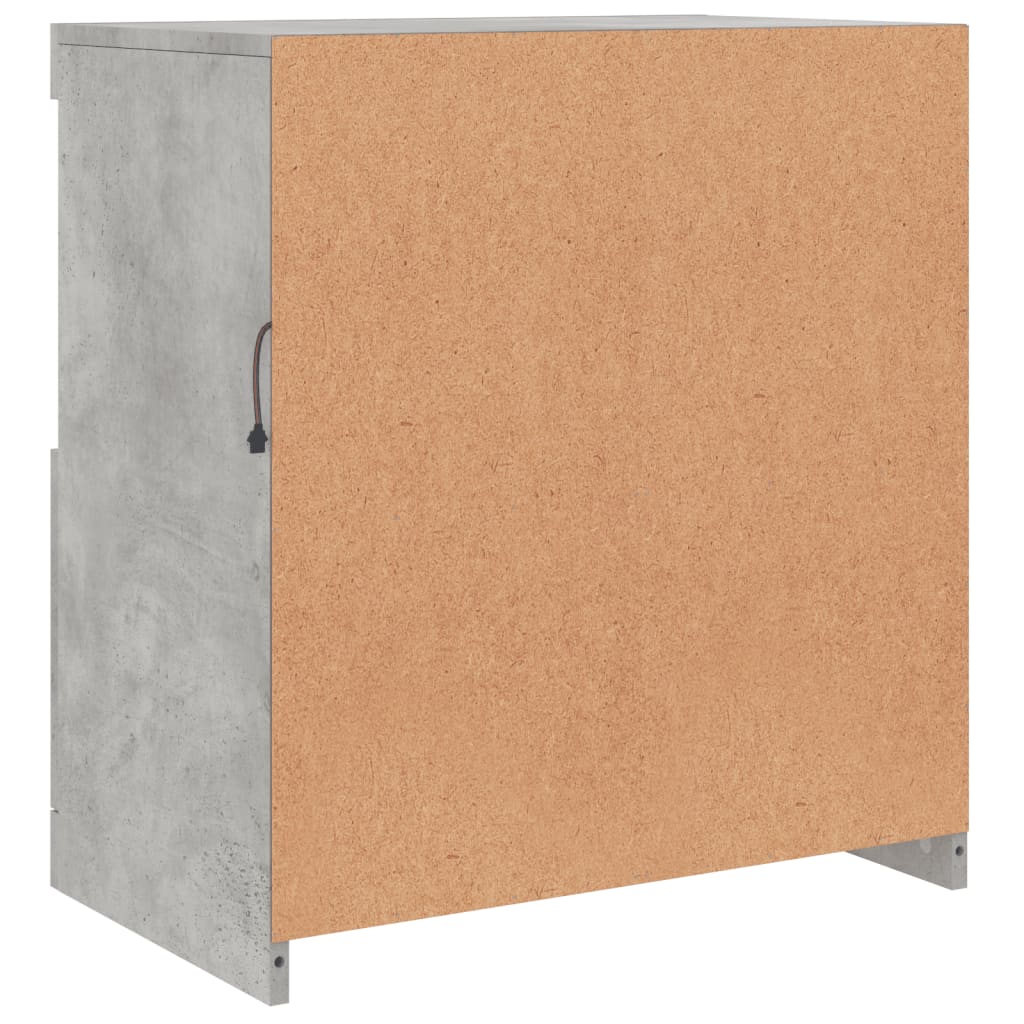 Komoda s LED svjetlima siva boja betona 60,5x37x67 cm
