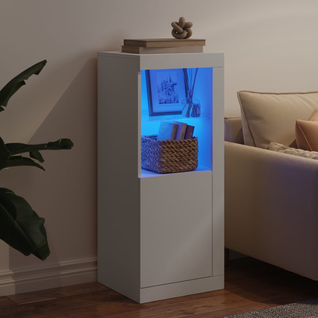 Komoda s LED svjetlima bijela 41x37x100 cm