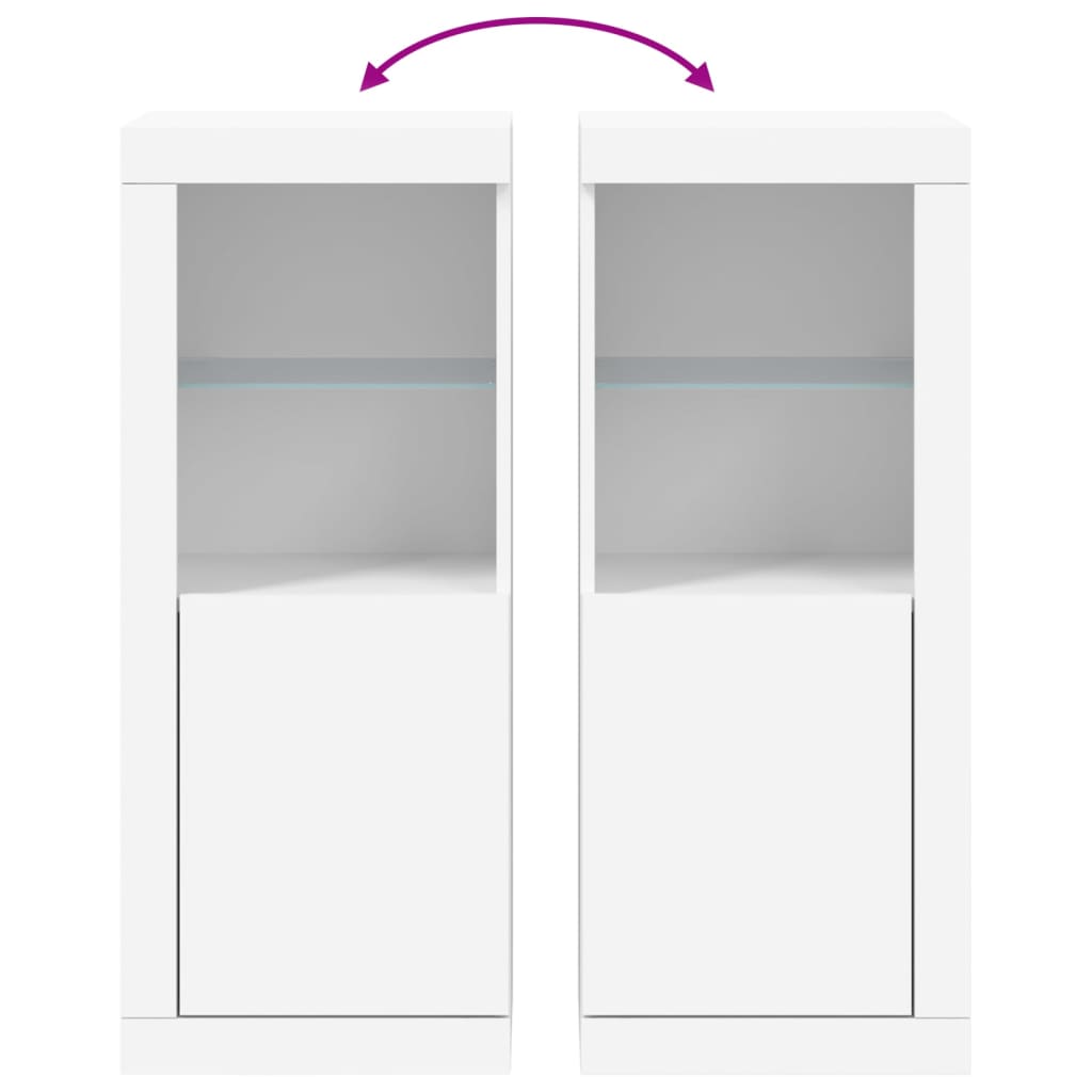 Komoda s LED svjetlima bijela 41x37x100 cm
