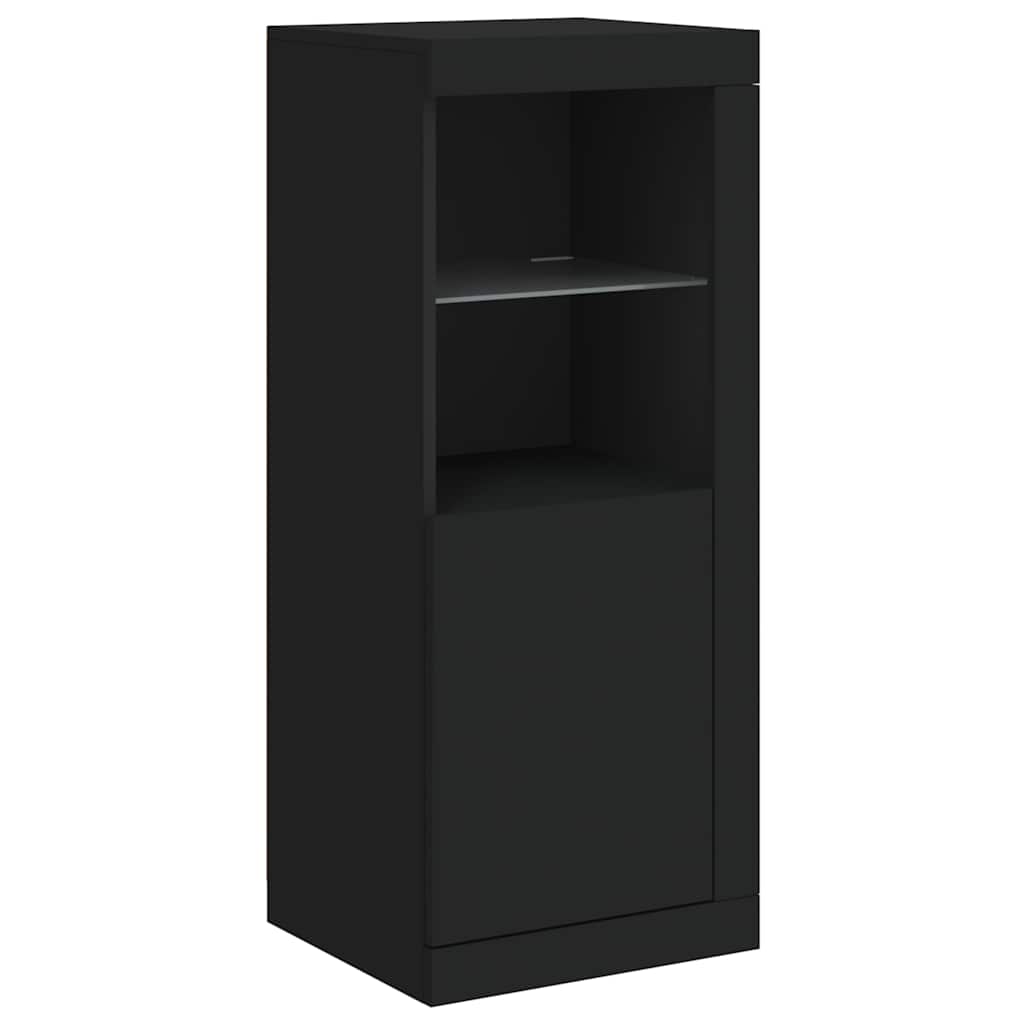 Komoda s LED svjetlima crna 41x37x100 cm