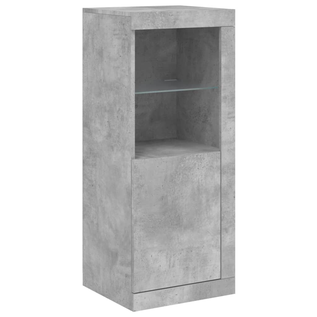 Komoda s LED svjetlima siva boja betona 41x37x100 cm