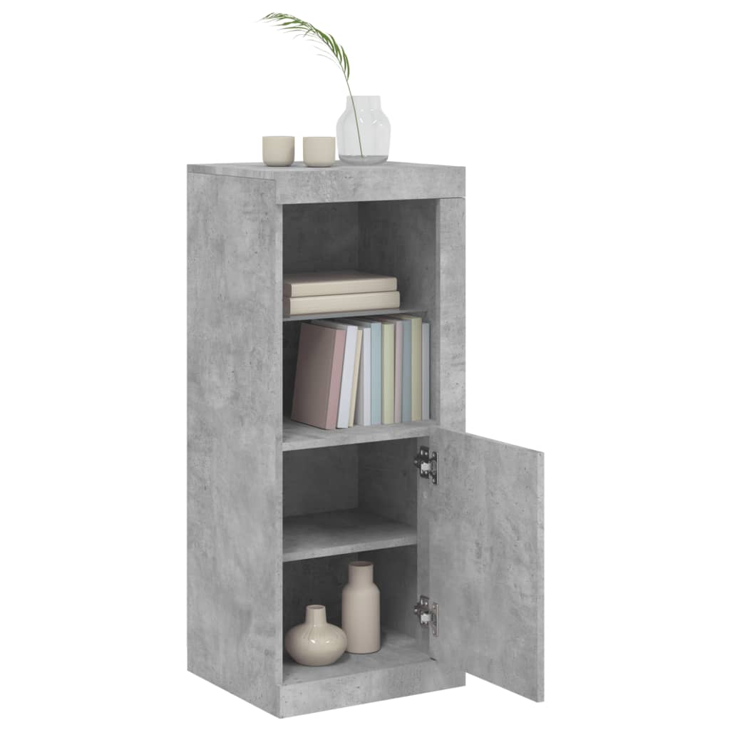 Komoda s LED svjetlima siva boja betona 41x37x100 cm