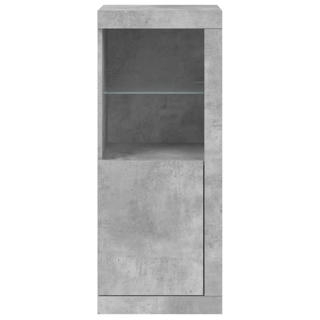 Komoda s LED svjetlima siva boja betona 41x37x100 cm